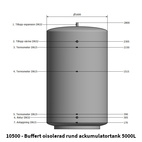 Buffert 5000L oisolerad rund ackumulatortank