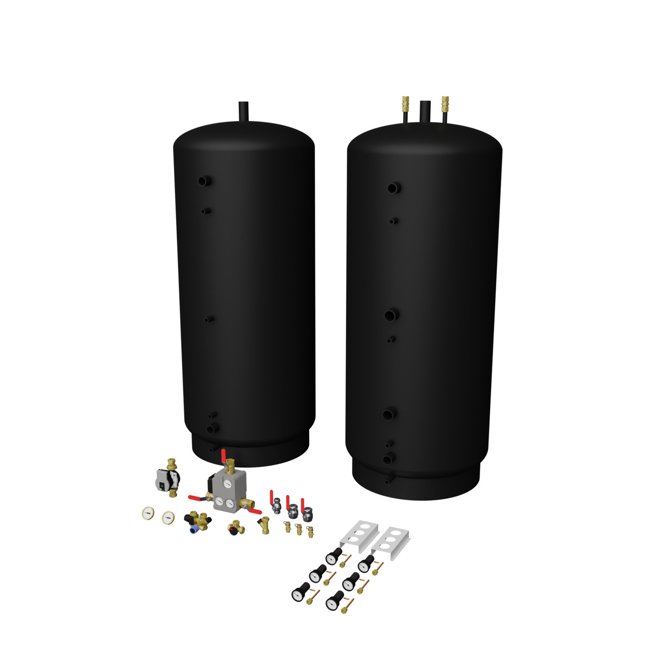 Tankpaket 1500L 2x750 oisolerade Buffert