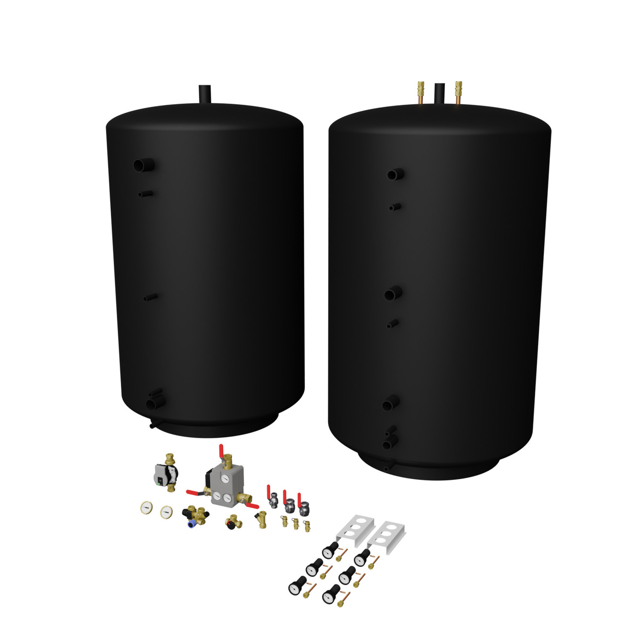 Tankpaket 3600L 2x1800 oisolerade Buffert