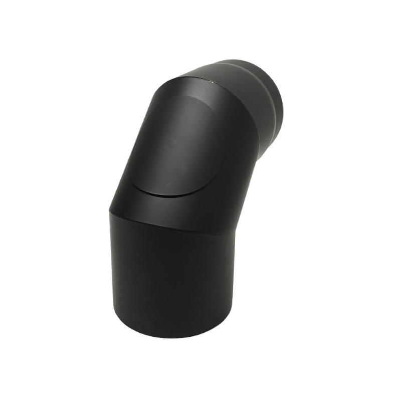 Rökrör vinkel 90° (2x45°) Ø180mm med sotlucka