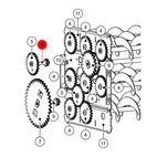 Axel kort till kugghjul Gilles 8,9,12,2,3,10,4